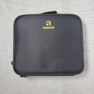 Relavel Travel Makeup Train Case Black Adjustable Dividers Cosmetic Organizer